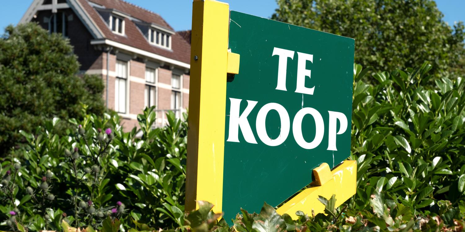 Te koop bord in de tuin